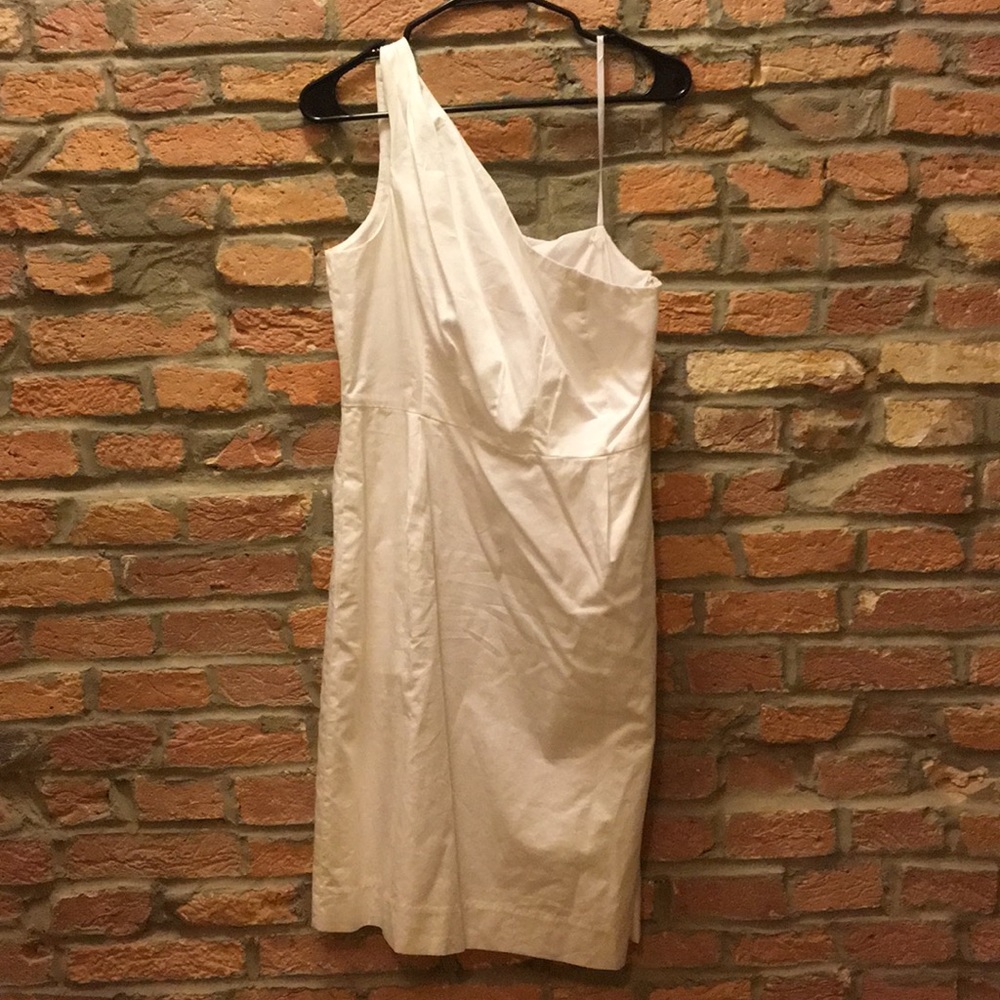 White one shoulder J. Crew dress